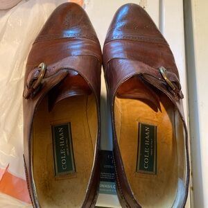 Men’s Cole Haan city monk straip shoes preowned size12M brown leather